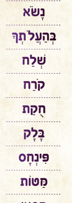 שמות הפרשות לחומש במדבר/כרזה/פלקט
