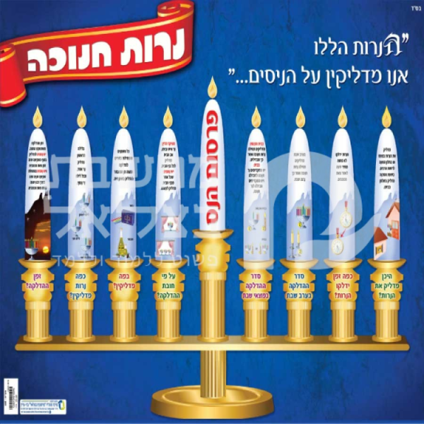 נרות חנוכה/כרזה/ גודל 50/35