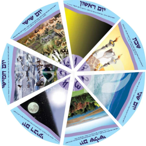 בריאת העולם - פלקט עגול קוטר 36 ס"מ
