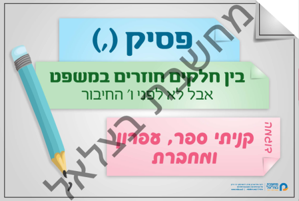 ⁦ערכת סימני פיסוק למסדרון גודל 50+70  7 כרזות⁩ – תמונה ⁦5⁩